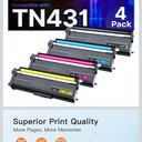 E-Z Ink TN431 Toner Cartridge Compatible for Brother TN431 TN-431 TN433 TN436 to Use with Brother HL-L8360CDW HL-L8260CDW MFC-L8900CDW MFC-L8690CDW Printer (Cyan, Yellow, Magenta, Black, 4 Pack)