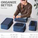 Aerotrunk Compression Packing Cubes for Travel - Luggage Organizer Bags - Double Zipper Packing Cubes for Suitcases (4-Pack, Dark Blue)