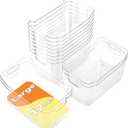 Clear Plastic Storage Bins - 12 Pack Pantry Organizers and Storage,Large Clear Pantry Organizer Bins, Plastic Containers with Handle for Kitchen,Freezer,Cabinet,Closet,Bathroom Under Sink