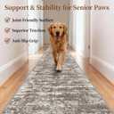 Hallway Runner Rug 3x10 Textured Non Slip Carpet Runner,Abstract Brown