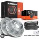 A-Premium BRS44195 Disc Brake Rotor Front Drilled, Slotted & Zinc Plated