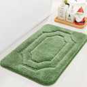 BEQHAUSE-Bathroom-Rugs-Non-Slip-Bath Mats for Bathroom Soft and Absorbent Polyester Bath Mat Machine Washable Quick Dry Shaggy Shower Mat for Bathrooms, Bathtub and Sink,16"x24",Green