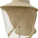 Peicees Head Net Hat for Men Women Adventure Fishing Hat Safari Hat for Hunting Camping Hiking, Khaki, One Size