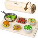 Warming Mat for Food, Food Warming Mat,Electric Warming Tray for Buffets, Fast Heating Silicone Food Warming Mat for for Countertop Parties Home Travel Gatherings Blue, Beige