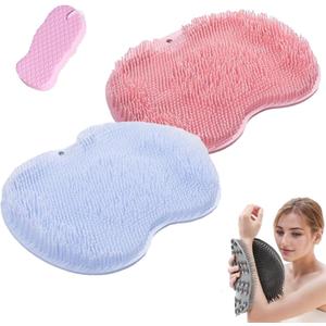 Silicone Foot Scrubber for Shower, Rufenpurify Silicone Shower Foot Scrubber Mat,Rufen Purify Foot Scrubbers, Non-Slip Exfoliating Bath Wash Pad with Suction Cups for Men & Women (2pcsc)