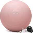 YOTTOY Anti-Burst Exercise Ball for Working Out, Yoga & Pregnancy, Extra Thick Workout Ball for Physical Therapy & Fitness (18IN/48-55cm, pink)