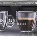 Bodum 5oz Bistro Double Wall Espresso Mug, High-Heat Borosilicate Glass, Set of 2, Clear