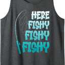 Here Fishy Fishy Fishy Men's Fishing Here Fishy Fishy Fishy Tank Top, Large