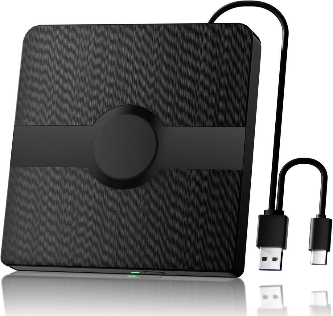 External Blu Ray Drive, BD Player with Read/Write Capability Portable Blu-ray Player with USB 3.0 and Type-C CD/DVD Burner 3D Blu-ray Drive Compatible with Win10 and Mac OS,Drive Blu Ray Player for PC