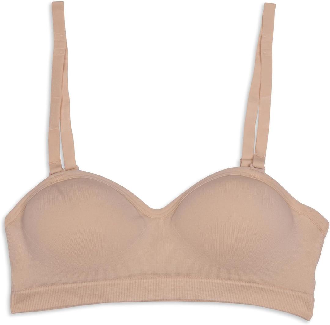 Maidenform Girls Seamless Molded Cup Hybrid Strapless Bandeau Bra (Beige), Size: 34A
