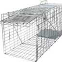 SZHLUX 32" Live Animal Cage Trap, Heavy Duty Folding Raccoon Traps, Humane Cat Trap for Stray Cats, Raccoons, Squirrel, Skunk, Mole, Groundhog, Armadillo, Rabbit, Catch and Release (SZ-HXL8130-NEW)