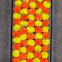 10 pc YELLOW WITH ORANGE Artificial Strings Marigold Flower 4.5 FEET Long for Parties Weddings Indian Theme Decorations Home Decoration Diwali Indian Festival Christmas Garland Strings Mehndi