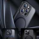 SPIDERCASE Designed for iPhone 15 Pro Max Case, Magnetic Translucent [2 Tempered Glass Screen Protector] [Full Camera Protection] Anti-Fingerprint Anti-Scratch for iPhone 15 Pro Max 6.7, Black