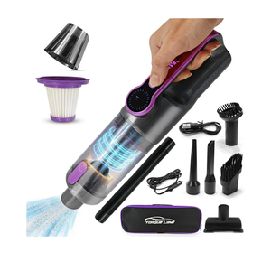 HyperVac 2-in-1 Handheld Portable Car Vacuum Cleaner & Blower, 18500Pa Suction, Corded/Cordless Air Duster with LED Light, Flexible Hoses, USB-C Fast Charge – Ideal for Home, Office & Pets