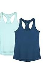icyzone Women's Racerback Workout Athletic Running Tank Tops (Pack of 2 M