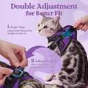 rabbitgoo Cat Harness and Leash Set for Walking Escape Proof, Adjustable Soft Kittens Vest with Reflective Strip for Cats, Comfortable Outdoor Vest, Purple, M
