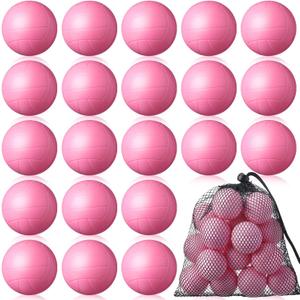 Tradder 20 Pieces Mini Volleyball Bulk Foam Volleyball Stress Balls 1.6 Inch Small Ball with Black Drawstring Mesh Bag for Birthday Party Favors Carnival Reward