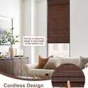 36''W X 72''H Cordless Bamboo Roman Shades for Interior Windows, Roll Up Bamboo Blinds with Valance, Light Filtering, Easy to Install, Coffee Color