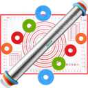 Rolling Pin and Silicone Baking Pastry Mat Set, Stainless Steel Dough Roller, Rolling Pins with Adjustable Thickness Rings, for Baking Fondant, Pizza, Pie, Pastries, Pasta, Cookies