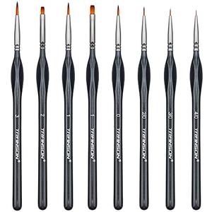 Transon Fine Detail Art Paint Brush Set 5pcs with Triangular Handle for Miniatures Model Craft Face Painting Suitable for Acrylic Gouache Watercolor Oil