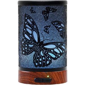 EQUSUPRO Essential Oil Diffuser 150ml Black Metal Aromatherapy Oil Diffuser Ultrasonic Cool Mist Diffuser with Auto Shut-Off Protection,7 Colors Changed LED for Home Office SPA Yoga