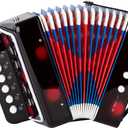 kids Accordion 10 Buttons Keys Toy Accordion MIni Accordian Musical Instrument for Children Beginners (Black)