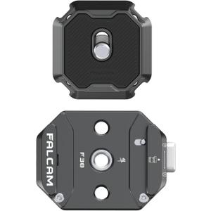FALCAM F38 Quick Release Kit V2, Quick Release System, Base and Plate with 1/4" and 3/8" Screw Thread for Tripod, Monopod, Stabilizer, Slider - F38B3404