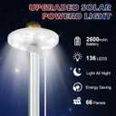 Upgraded 9 Gauge Heavy Duty Flag Pole Kit with 136 LED Ultra Bright Solar Light, 20FT 120 MPH Flagpole for Outside House in Ground, Bottom 3 mm Thick & 3 in Wide, 300D Thick Flag, Silver