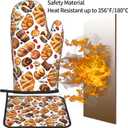 Oven Mitt and Pot Holders Sets - Food Oven Gloves Hot Pads Set of 2 Bread Kitchen Mitts for Cooking BBQ Baking Grilling (Delicious Toast and Fruit)