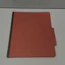 Amazon Basics Classification Folder with Prongs, Pressboard, 2 Dividers, 2-Inch Expansion, Letter Size, Red