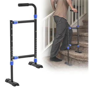 Height & Width Adjustable Stair Assist Cane for Seniors, Customizable to fit Most Indoor/Outdoor Steps, Wide Anti-Slip Base, Professional Stair Climbing Assist Cane for Sore Knees & Post-Surgery