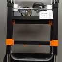 3 in 1 Heavy Duty Folding Hand Truck, Convertible Portable Steel Dolly with Telescopic Handle, Foldable Utility Cart with Rubber Wheels, 500 LBS (Silver)