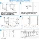Cargo Trailer Ladder Rack-400lb Load-Carry 2-4 Ladders-Adjustable Aluminum Side Mount RV Ladder Rack-Rubber Pads/Bungee Cords/Hooks for Open/Enclosed Trailer/Garage/Shed Exterior/Interior Wall
