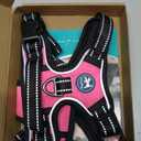 PoyPet No Pull Dog Harness, No Choke Front Lead Dog Reflective Harness, Adjustable Soft Padded Pet Vest with Easy Control Handle for Small to Large Dogs(Pink,S)