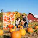 3 x Thanksgiving Garden Flag, 12x18 Inch Double Sided Thanksgiving Garden Flags for Outside Burlap Maple Leaves Pumpkin Yard Flag Porch House Banner for Harvest Autumn Holiday Outdoor Porch Lawn Decor