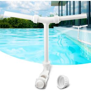 Pool Fountain for Above and In-Ground Pools, Dual Spray Pool Waterfall Fountain, 360 Adjustable Waterfall Pool Sprinkler Fountain for Cooling & Relaxation, Waterfall for Pool(White)