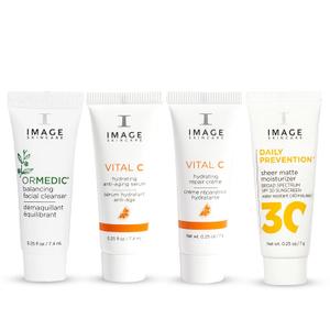 IMAGE Skincare, Five Star Favorites Introductory Skin Care 4 Step Regimen Set for Brighter, Healthier Looking Skin, Travel Size