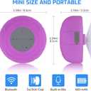 Bluetooth Shower Speaker Waterproof Portable Wireless Water-Resistant Speaker Suction Cup,Built-in Mic Speakerphone for iPhone Phone Tablet Bathroom Kitchen - Purple