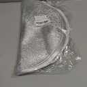 Snowkingdom Silver Round Placemats Set of 8, 15 Inch Metallic Vinyl Round Place Mats, Easy Clean Non Slip Heat Resistant Washable PVC Hollow Dining Table Mats for Wedding Party Christmas Decoration