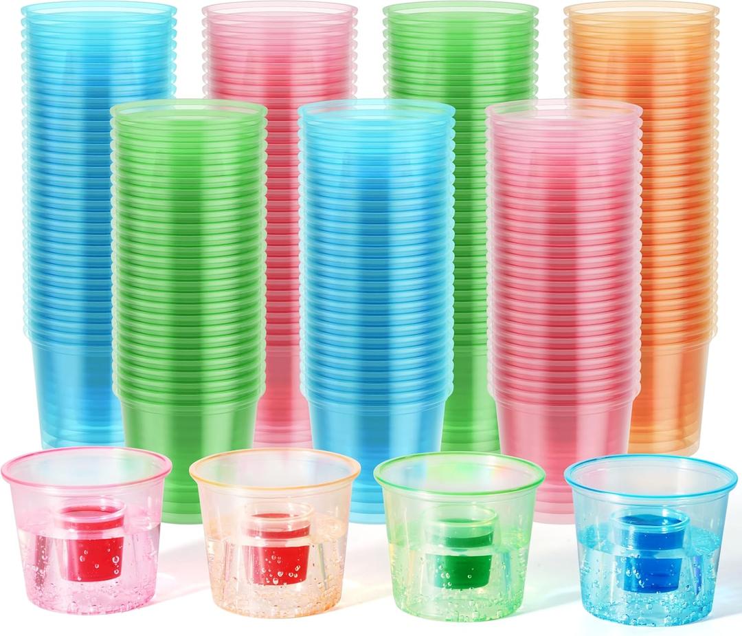 JOLLY CHEF 500 Disposable Bomber Cups, Color Plastic Bomber Shot Glasses,Highly Durable and Reusable Shot Cups Perfect for Wedding, Thanksgiving, Halloween, Christmas Party (500 Count (Pack of 1))