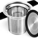 Tifanso Stainless Steel Tea Infuser Steeper Strainer for Loose Leaf Tea, Fine Mesh Reusable Diffusers Ball Bag Filter Holder with Heat Proof Handles for Teapots, Mugs, Cups