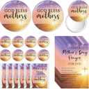 Cinnvoice 60 Set Inspirational Compact Mirror Bulk Gift for Women Mini Makeup Pocket Mirror with Motivational Card for Graduation Teacher Nurse Mental Health Month Employee Coworker (God Bless Mother)
