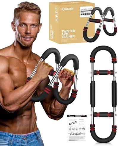 Saker Twister Arm Trainer, Adjustable Forearm Strengthener, Arm Exercise Equipment, Chest Workout Equipment, Portable Spring Resistance for Home Workout Equipment