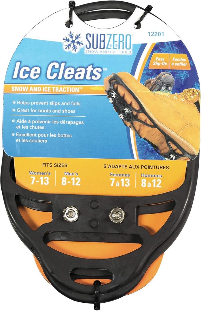 SubZero 12201 Ice Cleats, Fits Sizes 7-13 Women, 8-12 Men