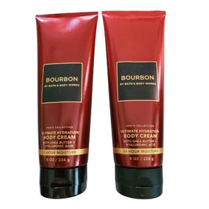 Bath & Body Works Men's Bourbon Ultimate Hydration Body Cream 8 Ounces Pack of 2