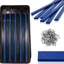 Blulu 6 PC Snow Sled Runner Kit, Ice Fishing Sled with 48 Set Screws & Nuts for Extends The Life, Wear Bar Kit for Winter Sports Outdoor Reduce Friction and Drag (55 x 1.12 x 0.62 inch, Blue)