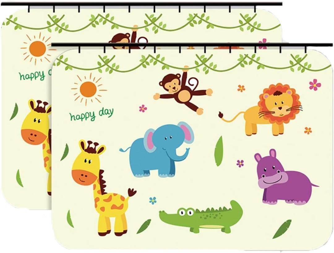 Car Window Shades for Baby & Kids, Roller Style Side Window Sunshade with Slide Track, Thick Blackout Fabric UV Protection Sun Shade with Cartoon Pattern & Storage Strap, Universal for Cars SUVs