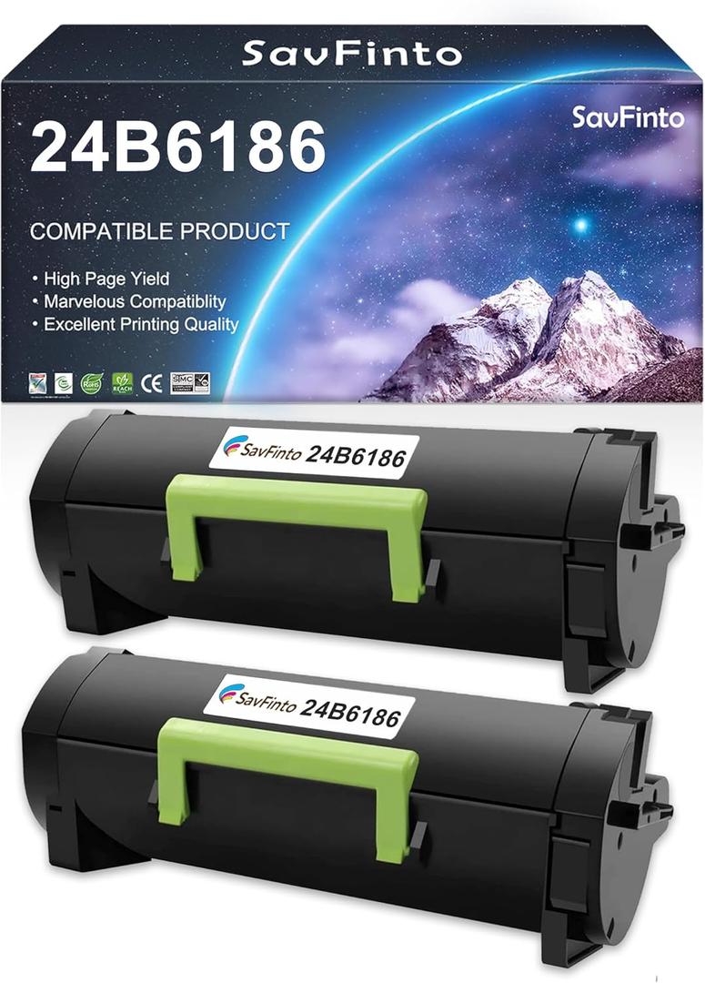 24B6186 High Yield Compatible Toner Cartridge Replacement for Lexmark M3150 XM3150 XM3150H Laser Printer (16,000 Pages, Black, 2-Pack)