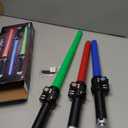 3 Pack Light Up Saber for Kids, Extendable Light Up Toy Sword for Kids Adult, Blue, Red, Green Light Up Saver for Kids 3-8, Light Up Sword Set Gift for Boy Girl Party Halloween