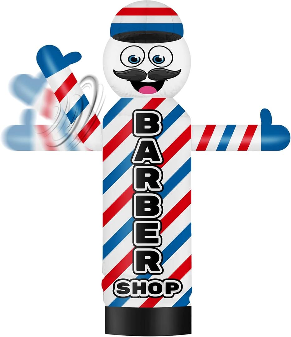 6FT Tall Inflatable Wavers Inflatable Tube Man (12''Diameter) Wacky Wavy Dancing Guy for Outdoor Decoration Advertising Business Promotion - Barber Shop (Blower Not Included)